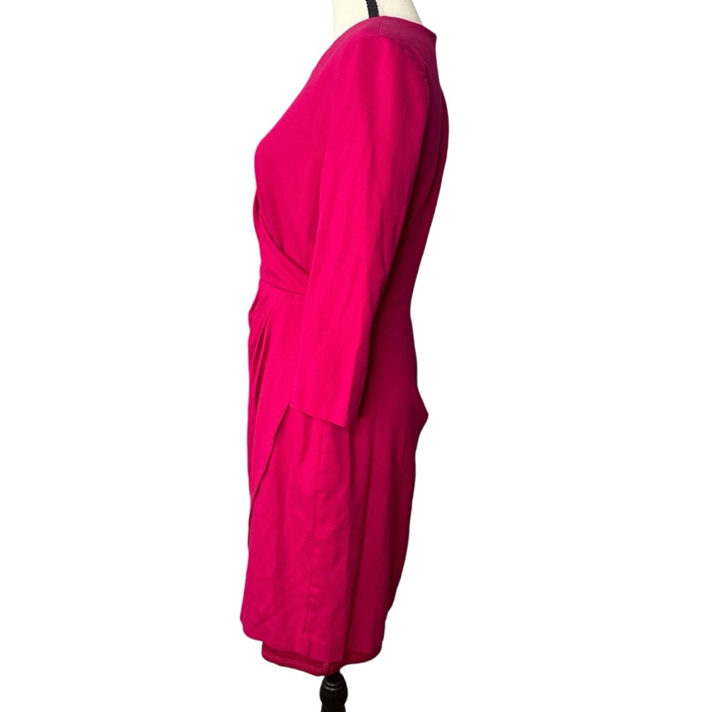 Eliza J. Faux Wrap Stretch Ponte Knit Sheath Dress Size 6 - Picture 4 of 9